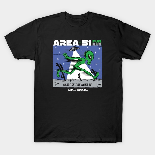 Area 51 Fun Run // Funny Running Alien T-Shirt by SLAG_Creative